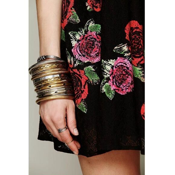 Free People Printed Daisy Waist Dress Festival Concert Grunge - Picture 5 of 16